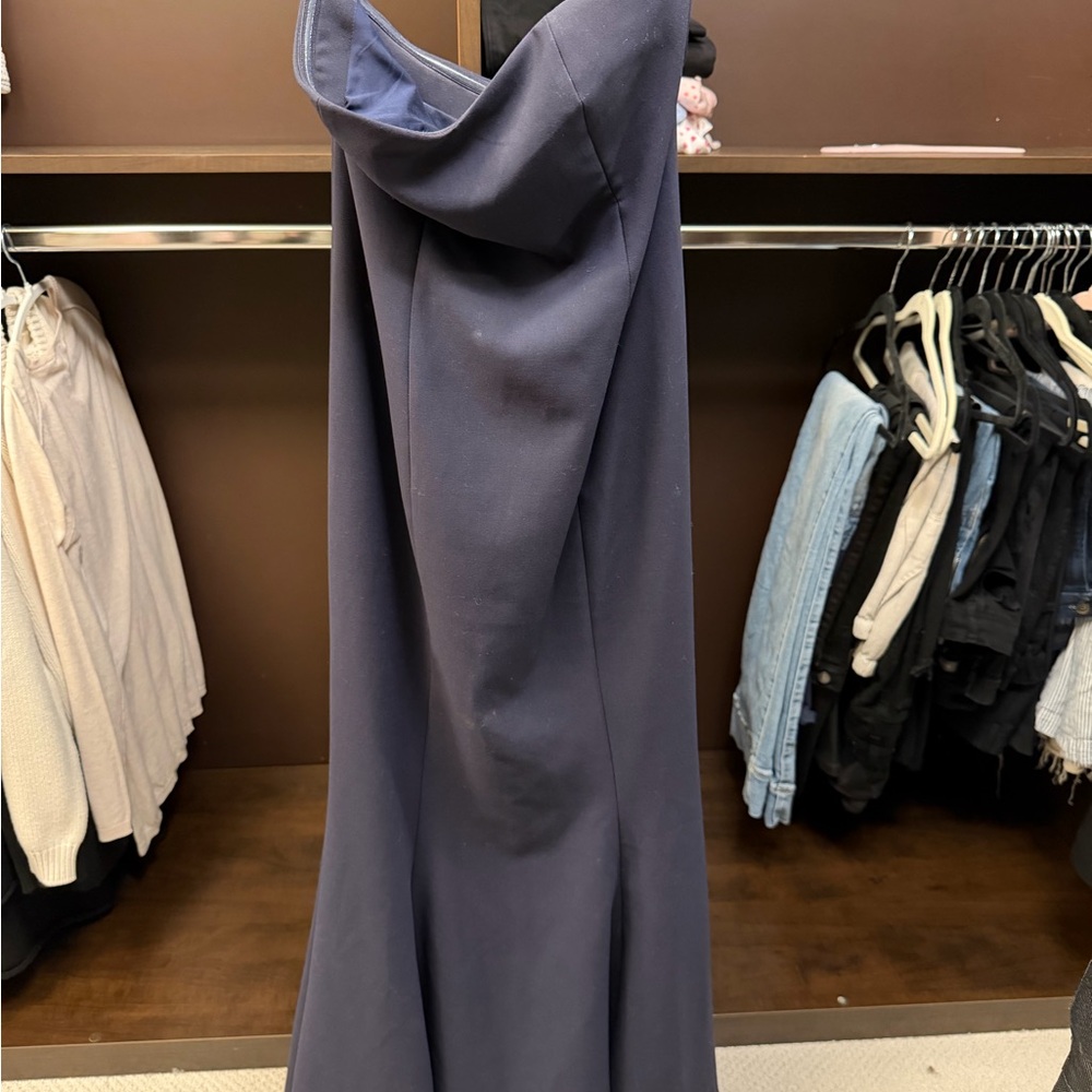 Likely Navy Strapless Gown